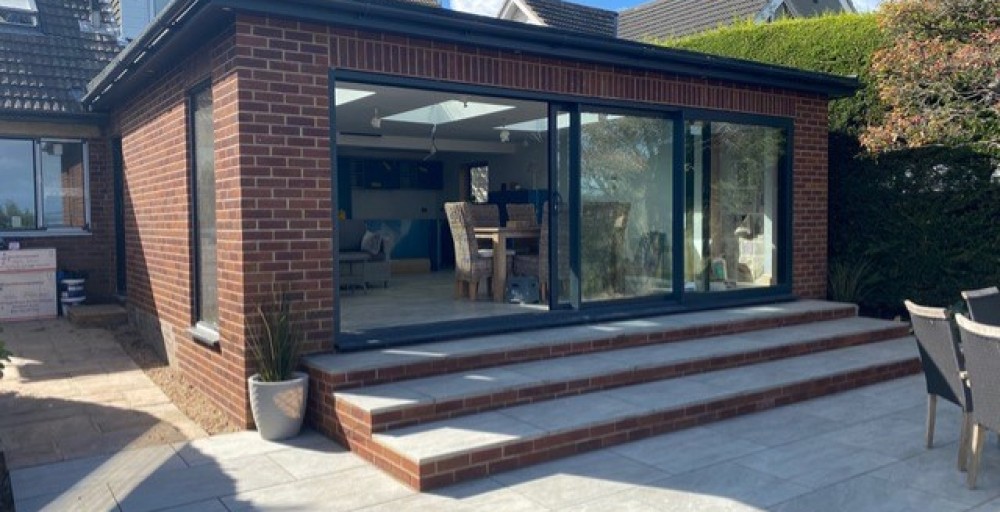 Extension build, flat roof glass windows and a new Kitchen in Hayling Island, Hampshire