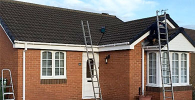 home repairing roof
