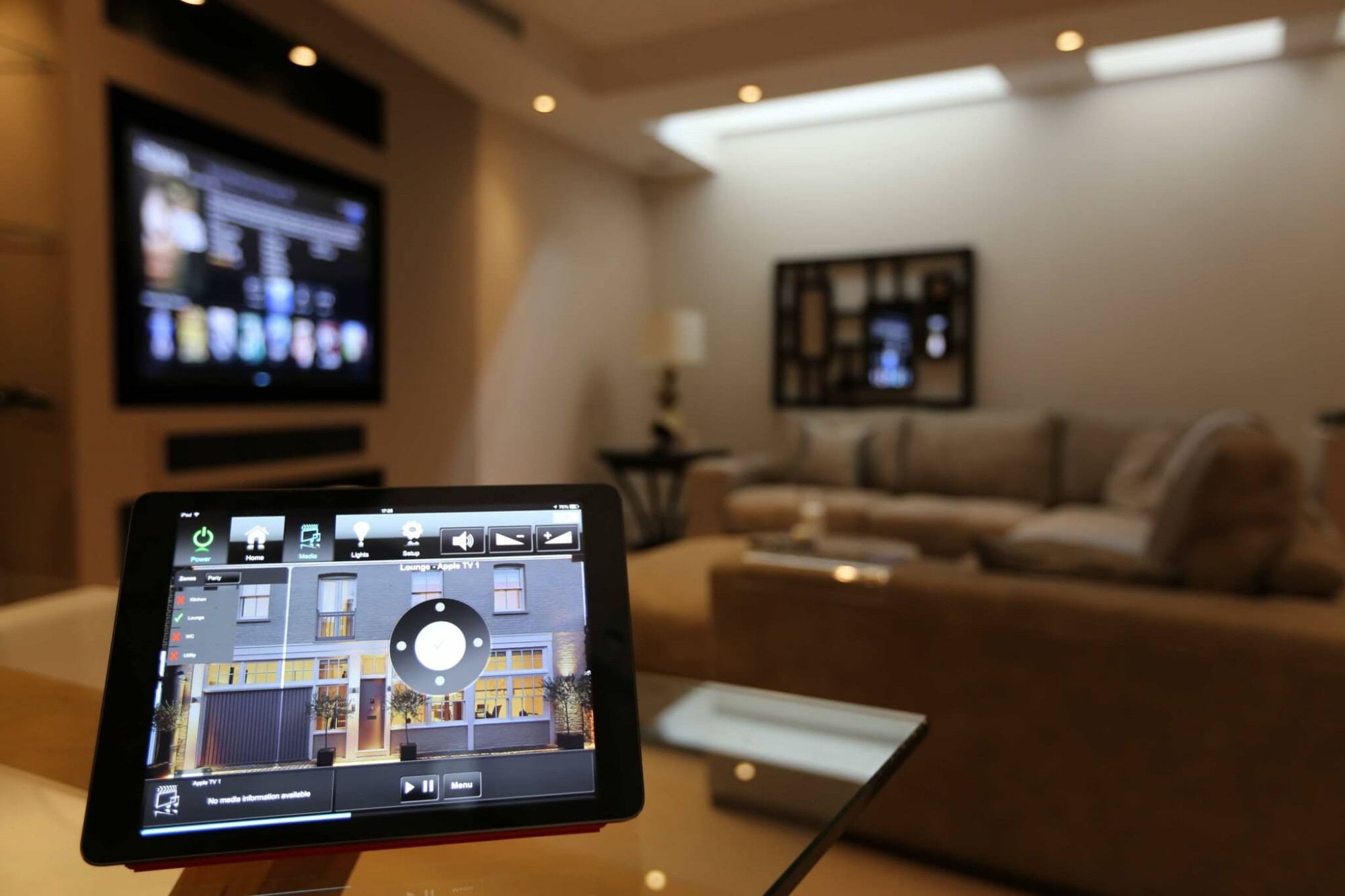 Home cinema seating with ambient lighting